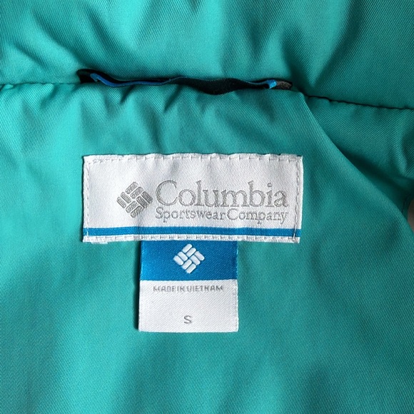 Columbia Turquoise Jacket with Faux Fur Hood - Picture 2 of 2